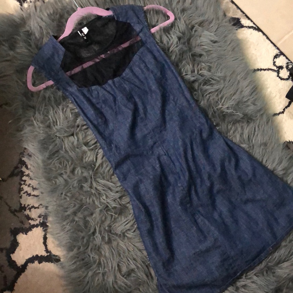 Denim and lace dress